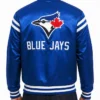 Toronto Blue Jays Teddy Blue Varsity Satin Jacket Men