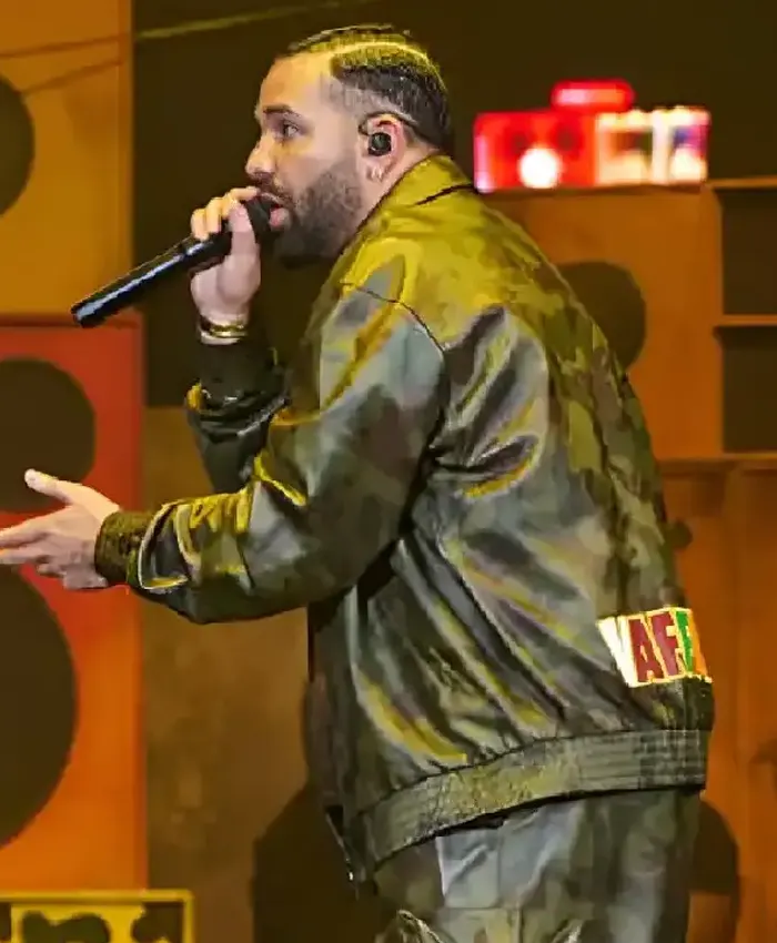 Toronto Drake Camo Leather Jacket Back
