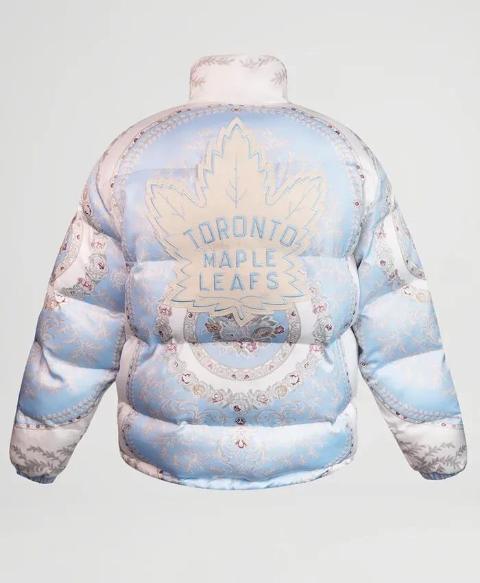 Toronto Maple Leafs Zip Up Satin Puffer Jacket