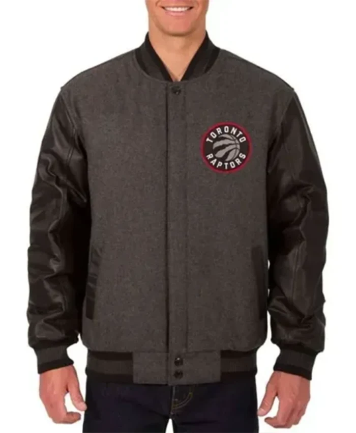 Toronto Raptors Black And Charcoal Varsity Jacket
