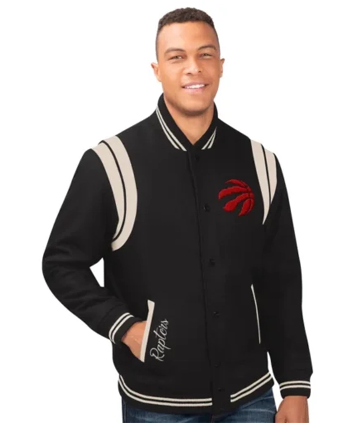Toronto Raptors Black Teddy Varsity Jacket