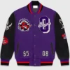 Toronto Raptors OVO Black And Purple Varsity Jacket