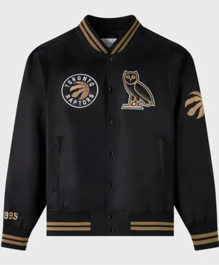 Toronto Raptors OVO Black Letterman Varsity Jacket