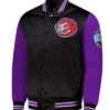 Toronto Raptors Primetime Black And Purple Varsity Jacket
