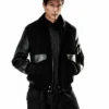 Toto Wolff 2026 Y 3 Mercedes F1 Black Aviator Leather Jacket