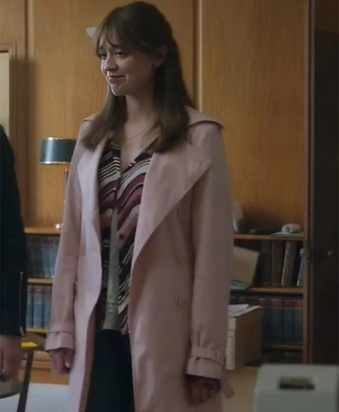 Toxic Town S01 Aimee Lou Wood Pink Trench Coat