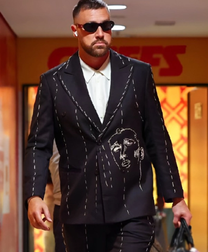 Travis Kelce Chiefs Star Custom Suit