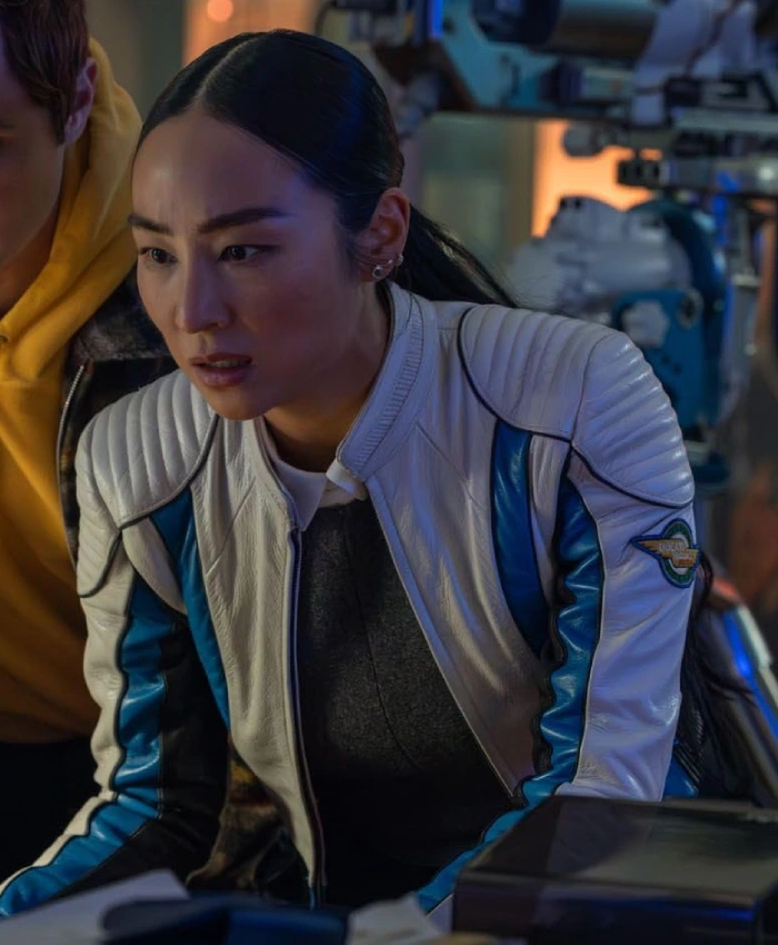 Tron Ares 2025 Greta Lee Leather Jacket