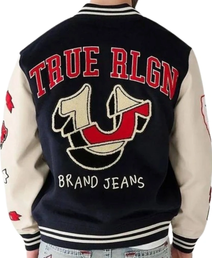 True Religion Black Varsity Jacket