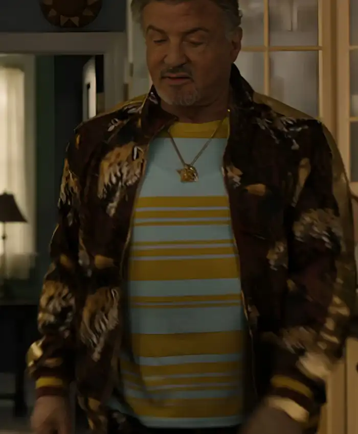 Tulsa King Sylvester Stallone Tiger Print Tracksuit