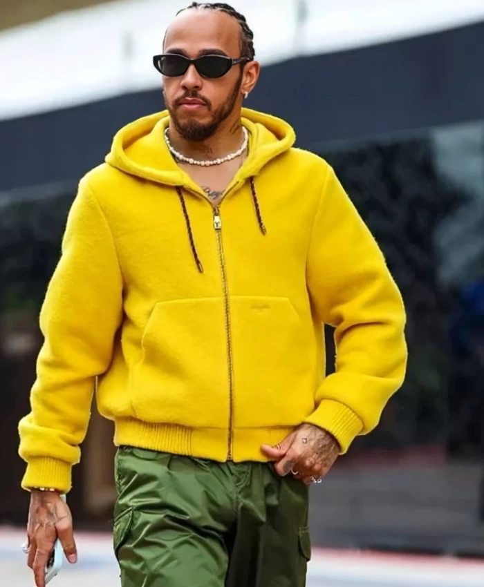Lewis Hamilton U.S. F1 Grand Prix 2025 Yellow Hoodie