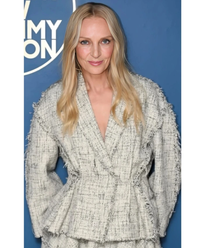 The Tonight Show Uma Thurman Tweed Peplum Jacket