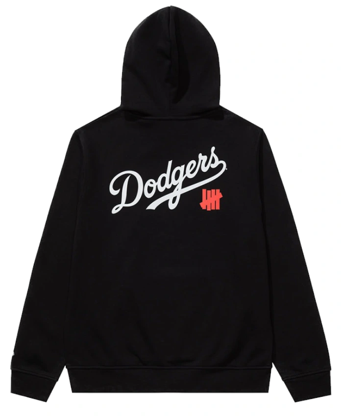 Undefeated X New Era X Lon Angeles Dodgers Stacked Logo Black Hoodie