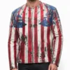 Under Armour x 424 American Flag Leather Jacket Mens