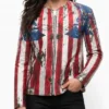Under Armour x 424 American Flag Leather Jacket Womens