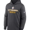 Unisex Pittsburgh Steelers Nike Anthracite Toss Sweep Performance Grey Pullover Hoodie