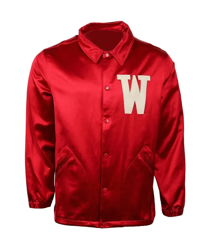 University Of Wisconsin Red Satin Windbreaker Jacket