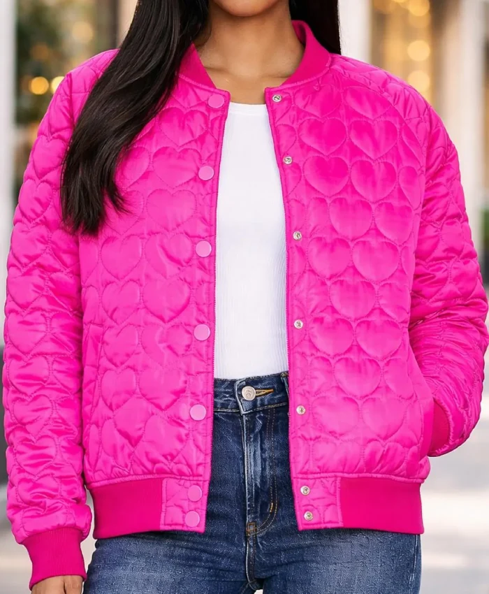 Valentine Pink Heart Quilted Jacket