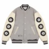 Vandy X Pokemon Pikachu Grey And White Varsity Jacket