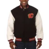 Varsity Calgary Flames Black And White Two Tone Jacket