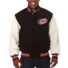 Varsity Carolina Hurricanes Black And White Two Tone Jacket