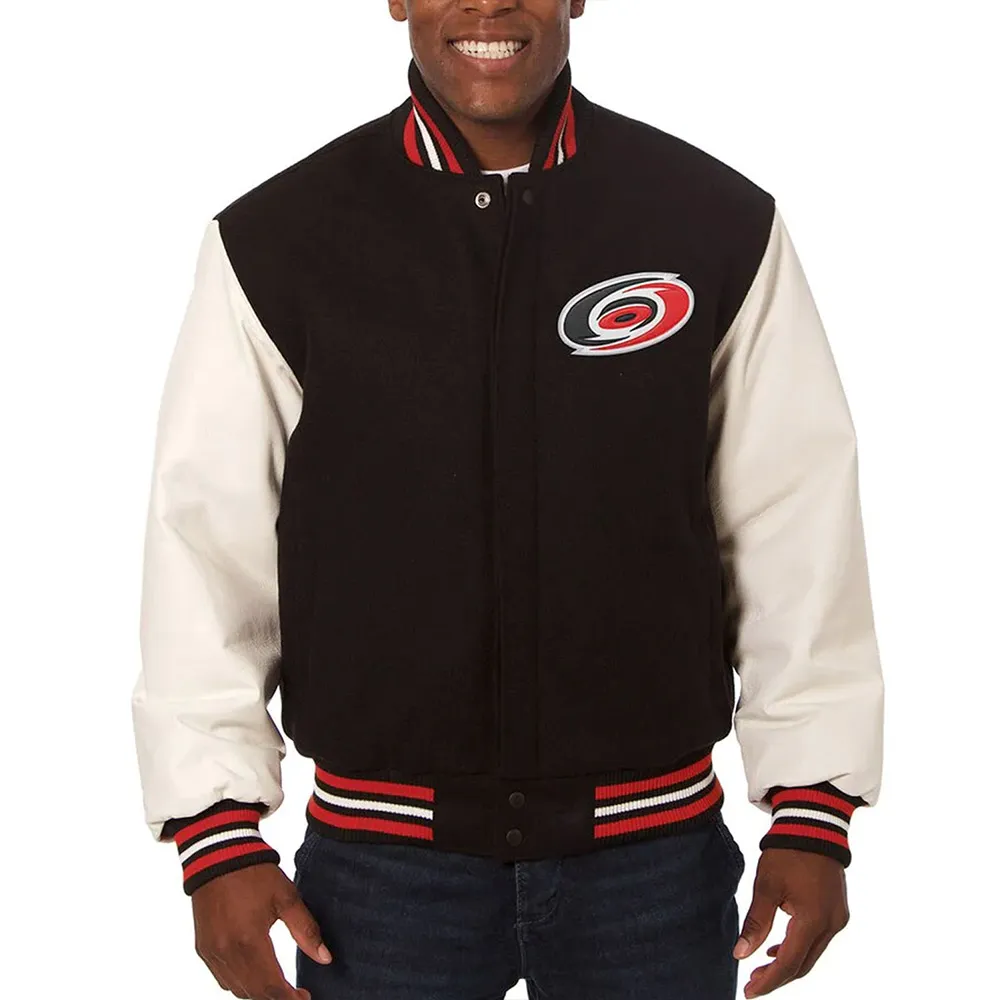 Varsity Carolina Hurricanes Black And White Two Tone Jacket