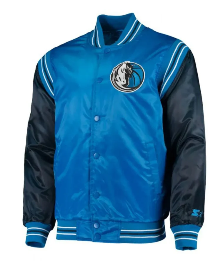 Varsity Dallas Mavericks Blue Satin Jacket