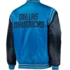 Varsity Dallas Mavericks Blue Satin Jacket Back
