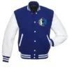 Varsity Dallas Mavericks NBA Blue And White Jacket
