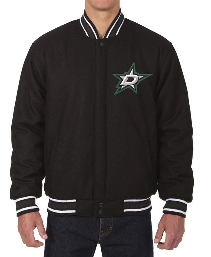 Varsity Dallas Stars Black Wool Jacket