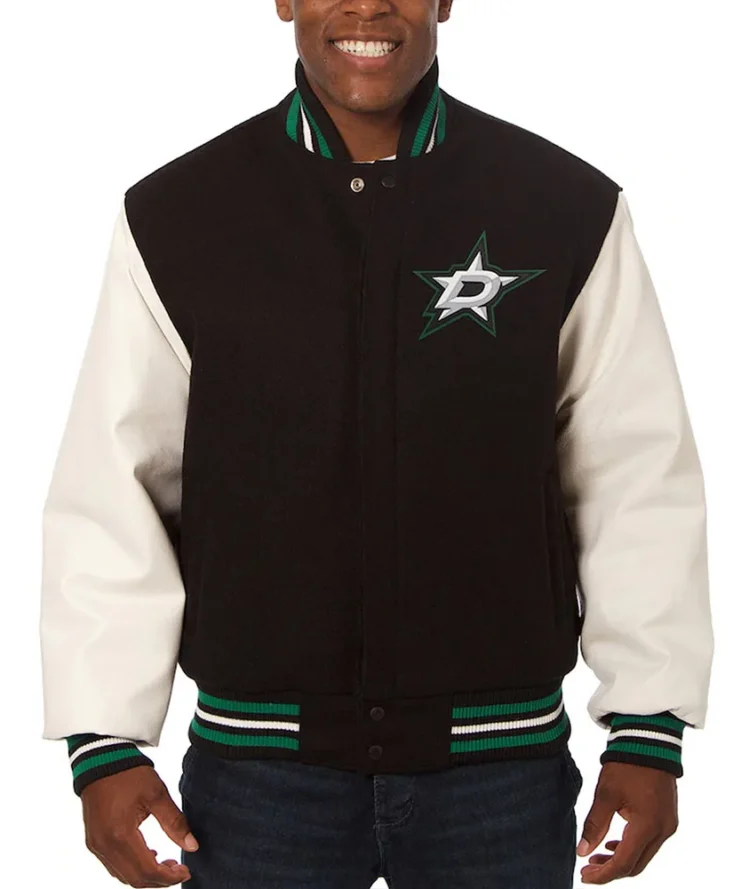 Varsity Dallas Stars Black And White Two Tone Jacket