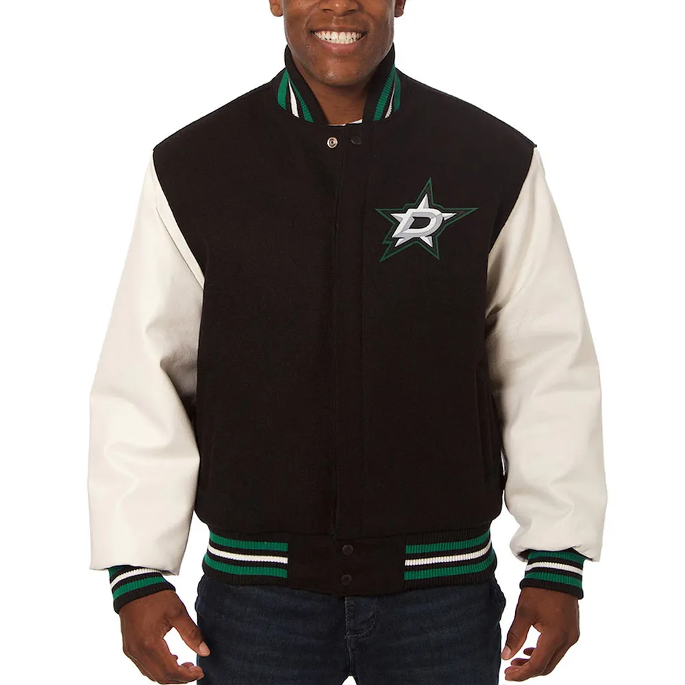 Varsity Dallas Stars Black And White Two Tone Jacket