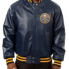 Varsity Denver Nuggets Navy Blue Leather Jacket