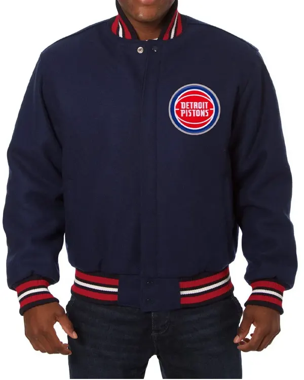 Varsity Detroit Pistons Navy Blue Wool Jacket