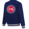 Varsity Detroit Pistons Royal Blue Wool Jacket Back