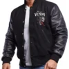 Venom Design Embroidery Black Varsity Jacket