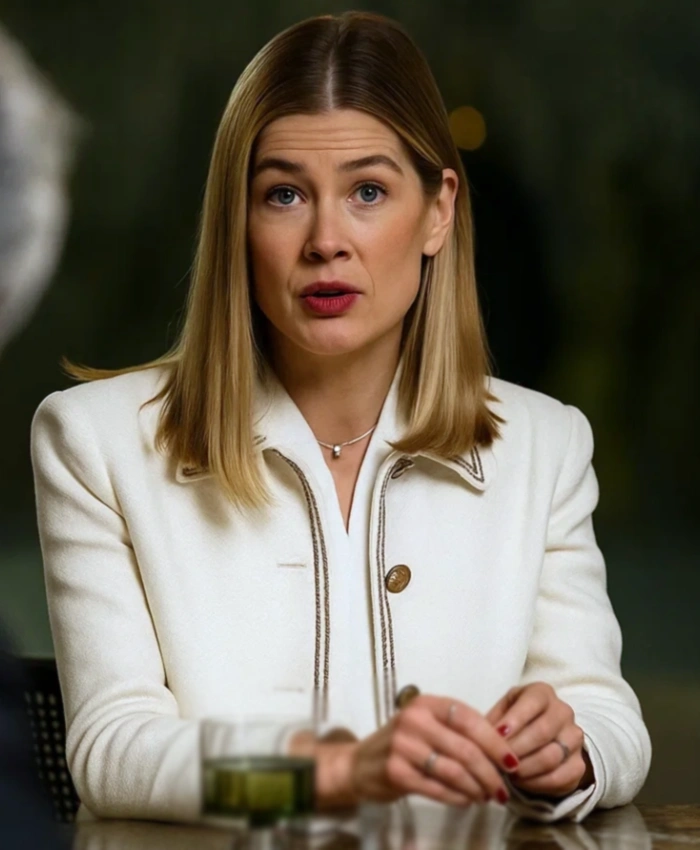 Veronika Vanderberg Movie Now You See Me Now You Dont 2025 Rosamund Pike White Wool Jacket