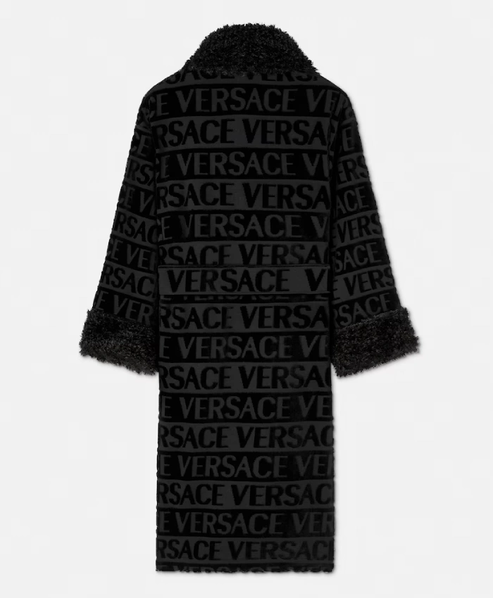 Black Versace Allover Fur Robe - Image 2