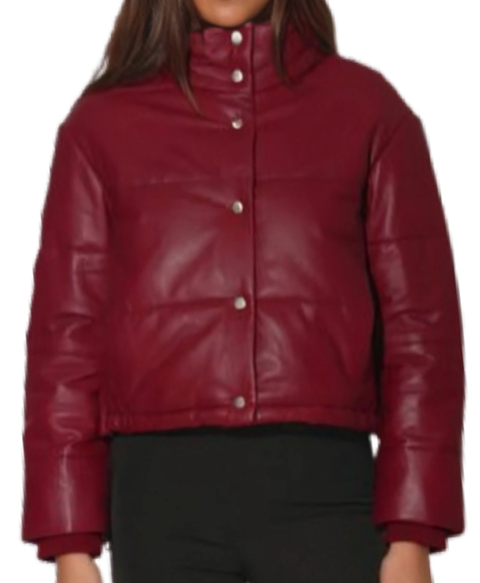 Vicky Nguyen The Today Show Leather Puffer Jacket