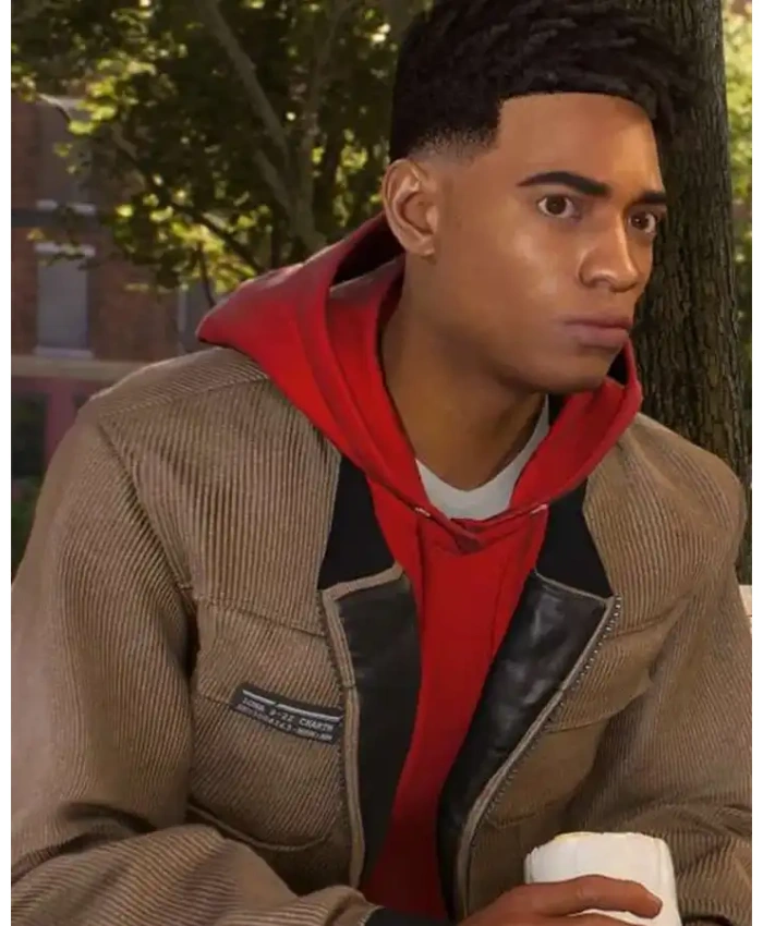 Spider-Man 2 Miles Morales Brown Corduroy Jacket