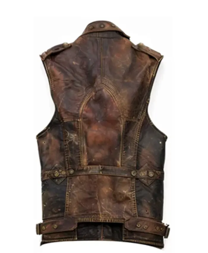 Vintage Amell Brown Distressed Leather Vest