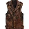 Vintage Amell Distressed Brown Leather Vest