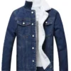 Vintage Blue Shearling Denim Jacket