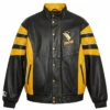 Vintage Pittsburgh Penguins X Starter Black And Yellow Leather Jacket