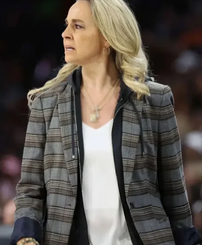 WNBA Finals Playoffs 2025 Becky Hammon Checked Blazer