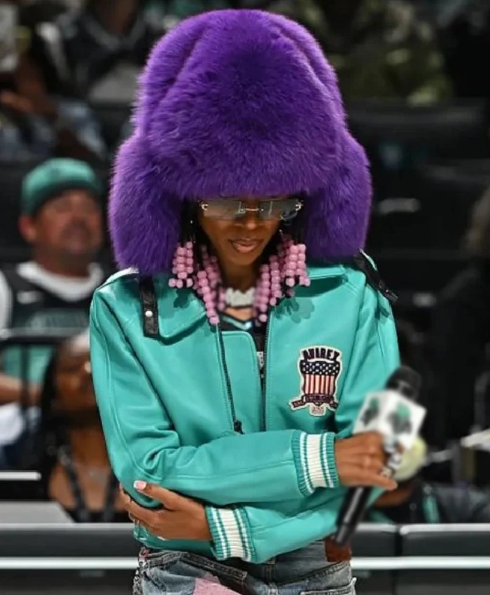 WNBA Playoffs 2025 Lil Mama Crop Leather Jacket