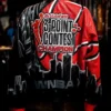 WNBA State Farm Celebrity 3 Point Contest Champion Jeff Hamilton Red Leather Jacket