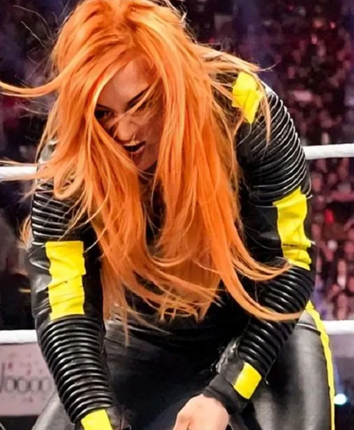 WWE Becky Lynch Black Quilted Leather Jacket
