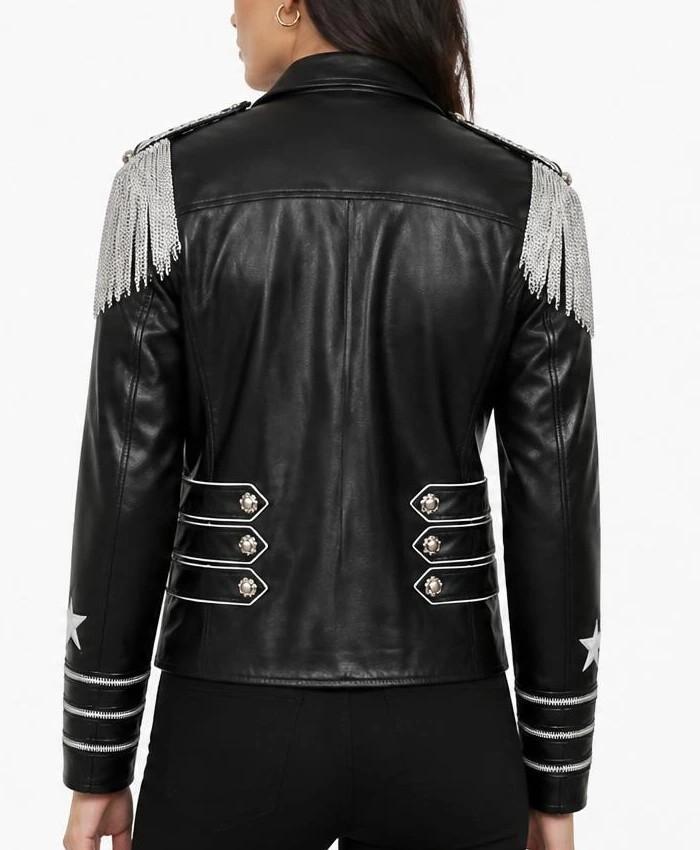 WWE Bret Hart The Hitman Black Leather Jacket Women