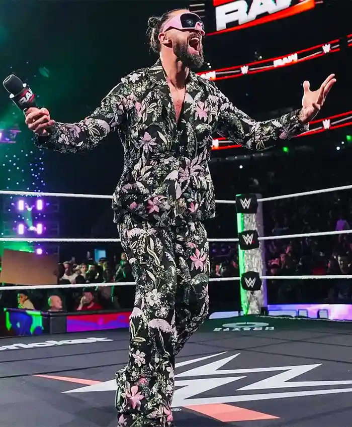 WWE Monday Night RAW 2025 Seth Rollins Sequin Floral Suit